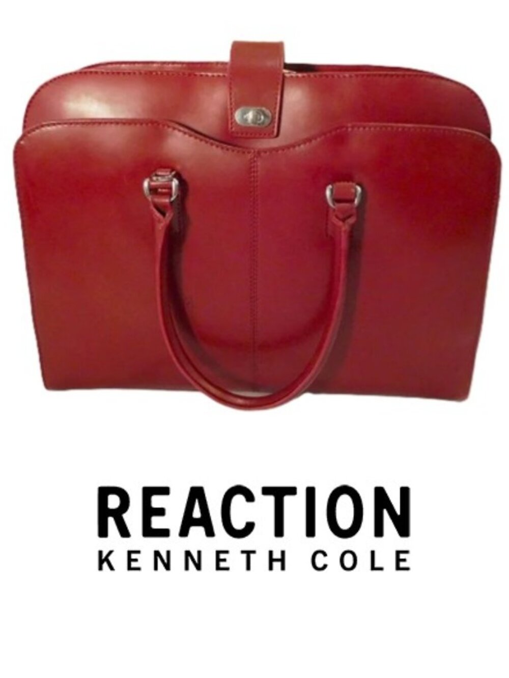 Burgundy Leather Briefcase Style Laptop Bag